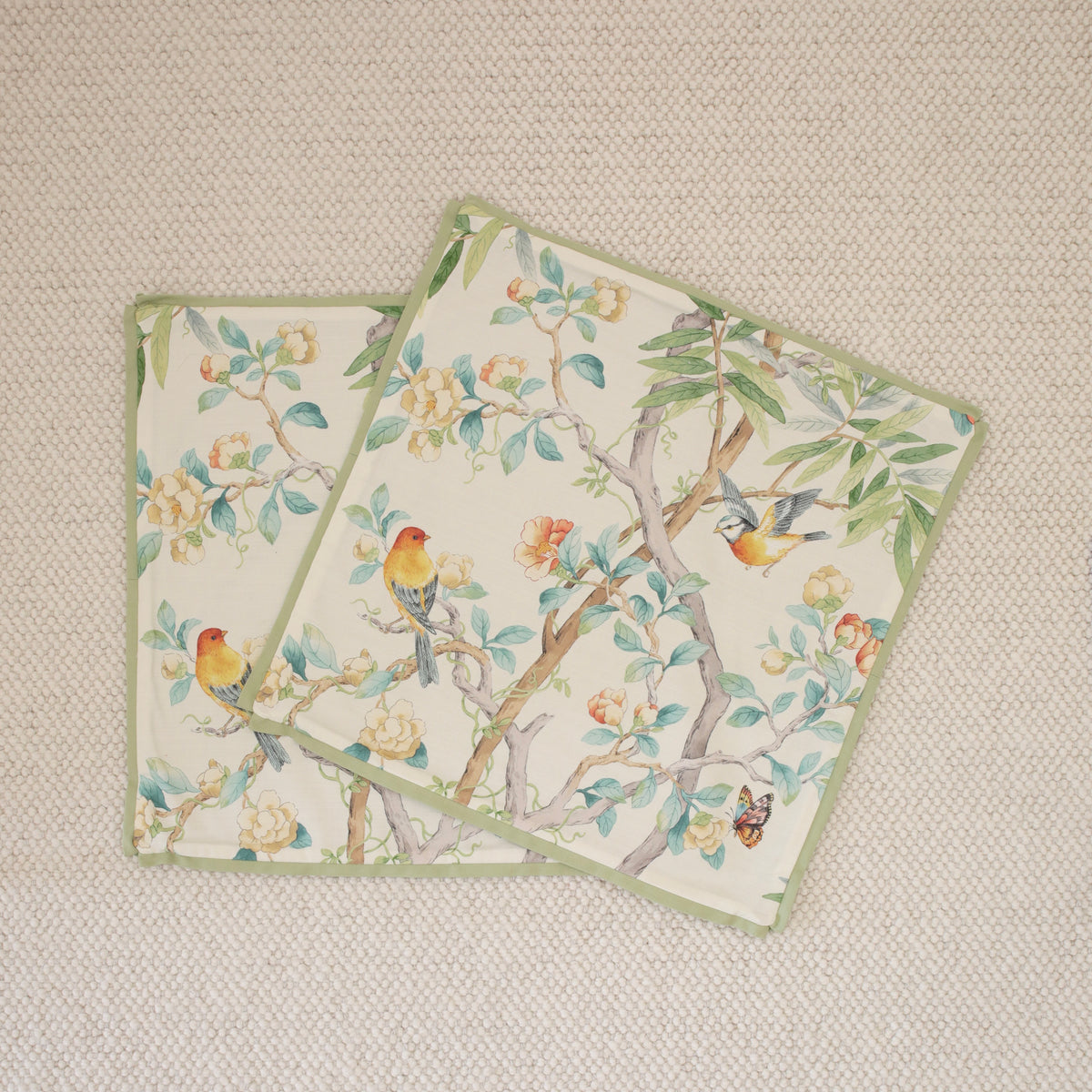 PAIR OF 22" IMPERIAL GARDEN // JADE + CELADON REVERSE & BUTTERFLY FLANGE