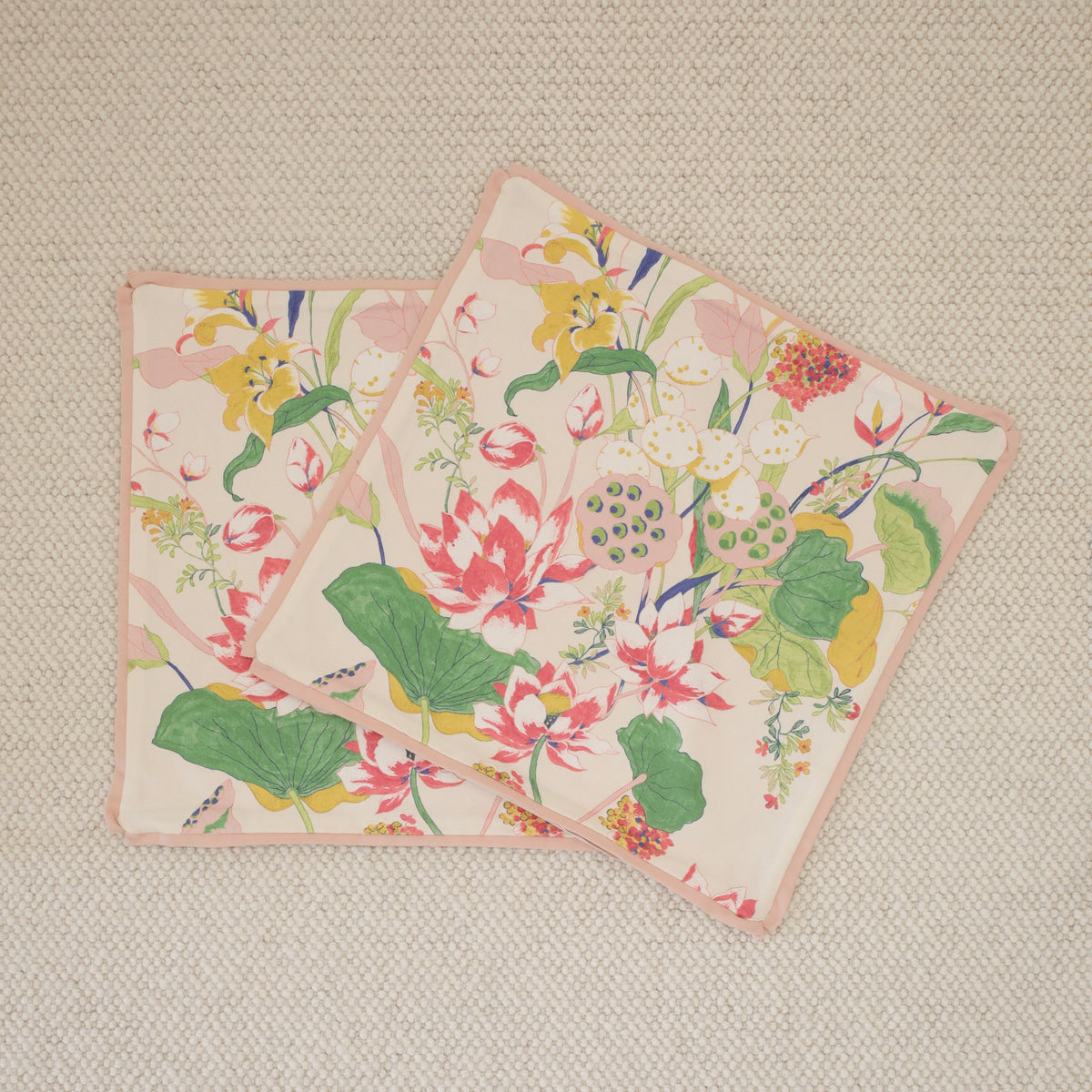 PAIR OF 22" WATERLILY // BLUSH + BLUSH REVERSE & BUTTERFLY FLANGE