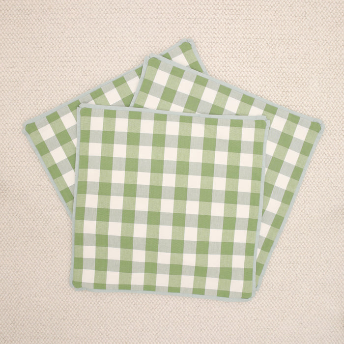 SET OF 3 24" CHARLESTON CHECK // CLOVER + MINERAL REVERSE & BUTTERFLY FLANGE