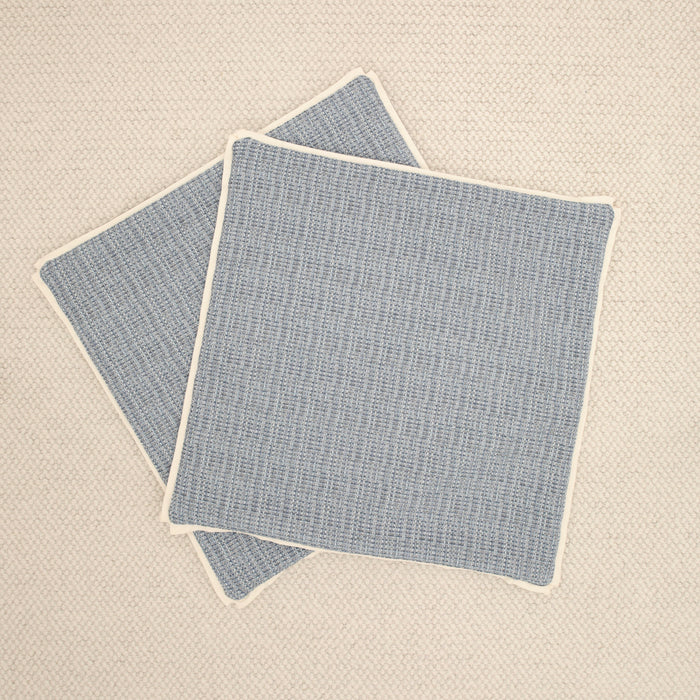 PAIR OF 24" HEPBURN TWEED // DENIM + BONE REVERSE & BUTTERFLY FLANGE