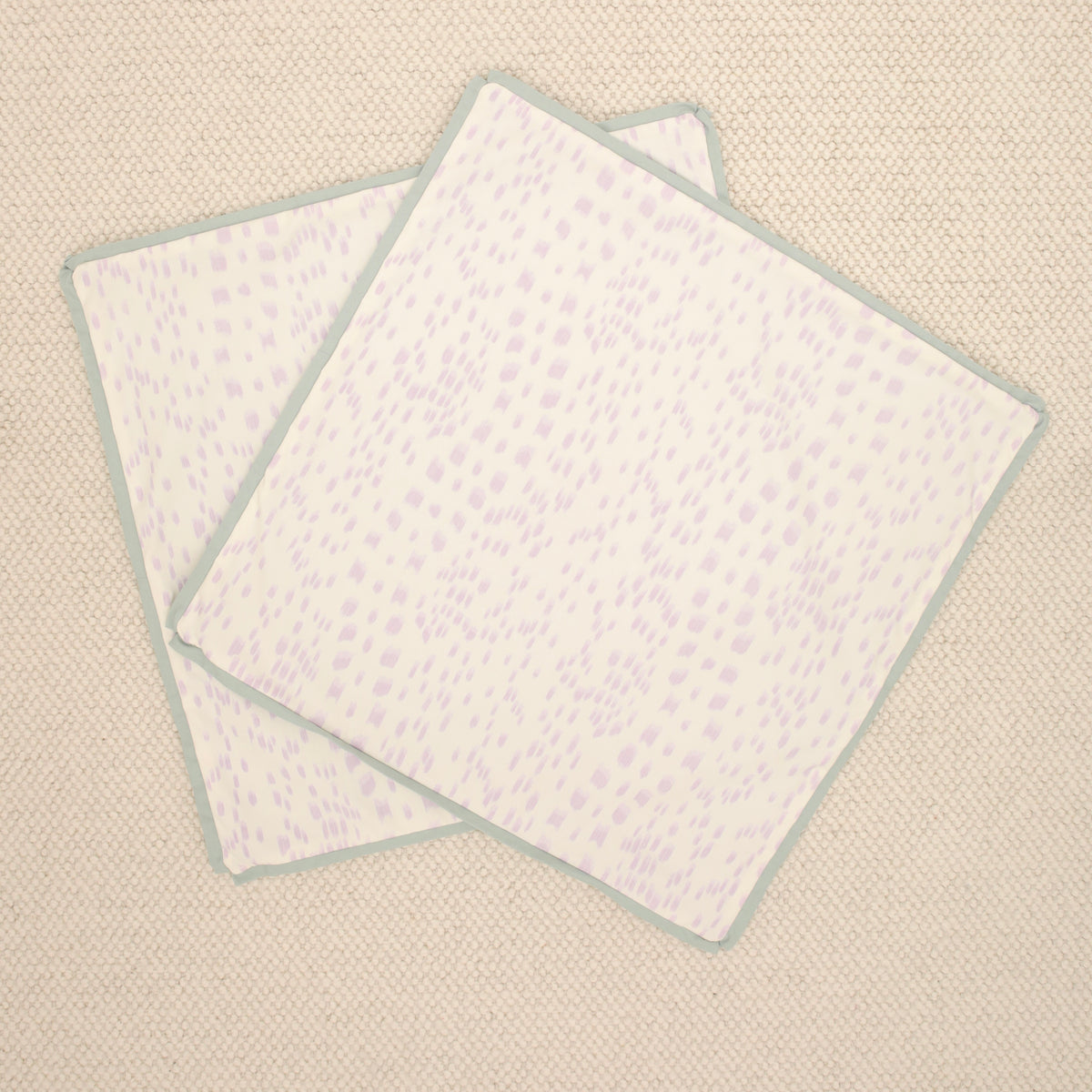PAIR OF 26" LES TOUCHES // LAVENDER + MINERAL REVERSE & BUTTERFLY FLANGE | BRUNSCHWIG & FILS