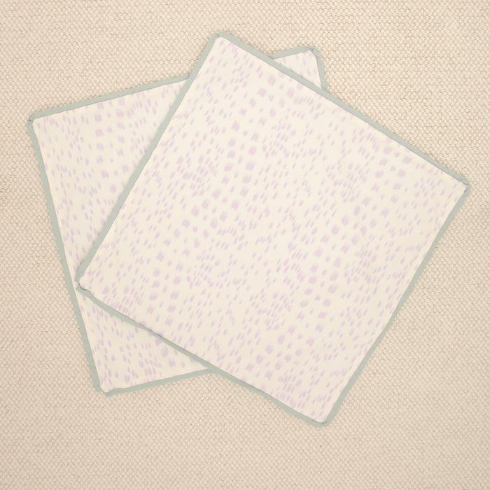 PAIR OF 26" LES TOUCHES // LAVENDER + MINERAL REVERSE & BUTTERFLY FLANGE | BRUNSCHWIG & FILS