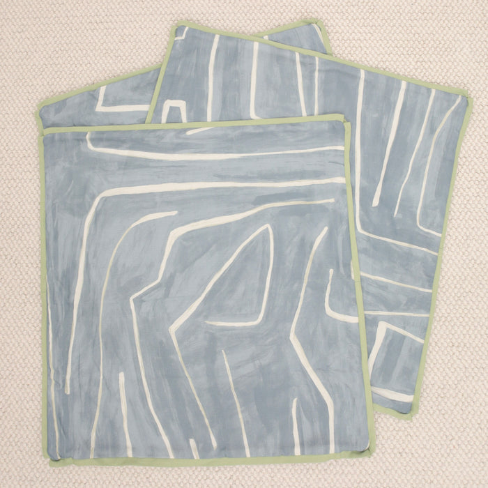 SET OF 3 26" GRAFFITO // DEEP SKY + CELADON REVERSE & BUTTERFLY FLANGE | KELLY WEARSTLER