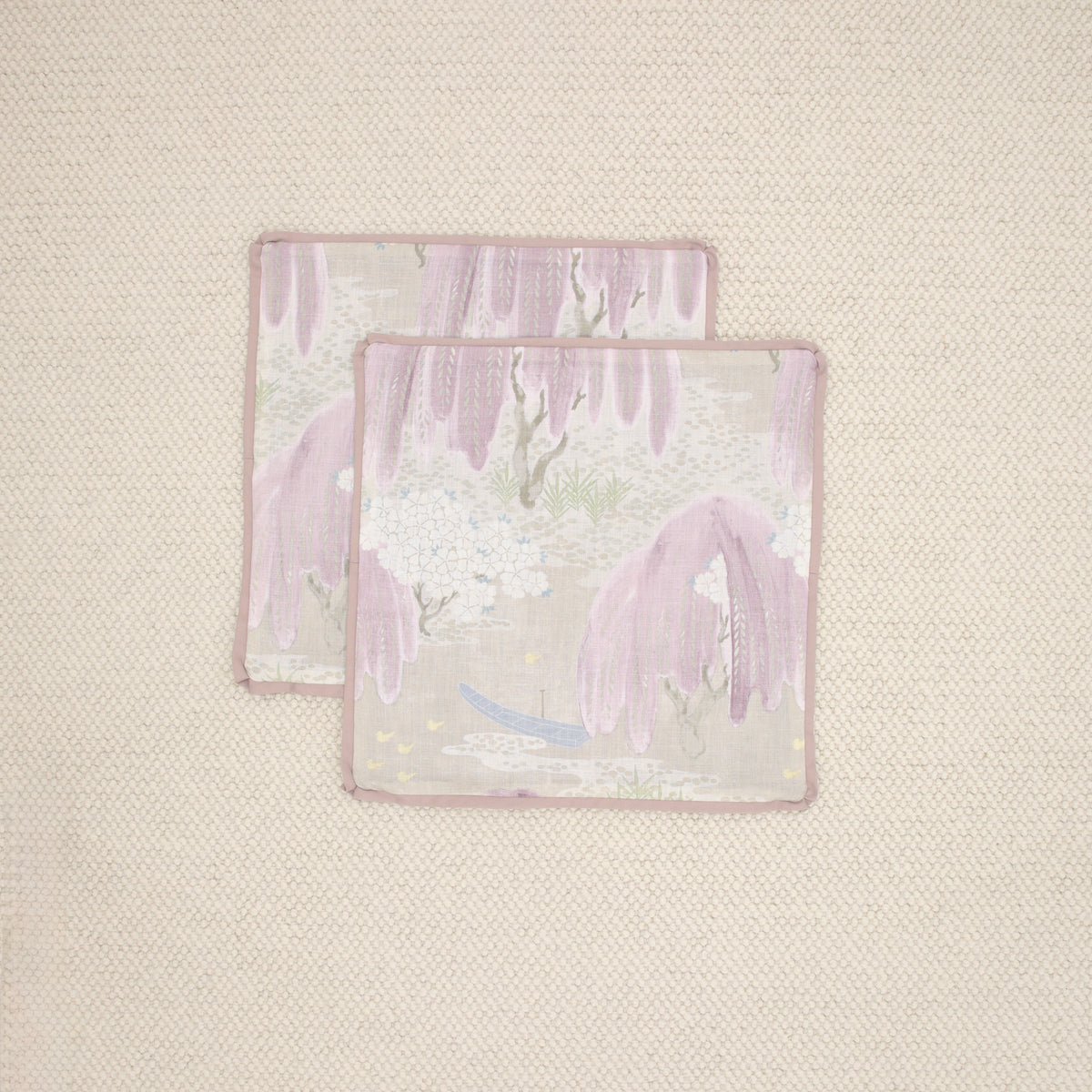PAIR OF 20" WILLOW TREE // LAVENDER + LILAC REVERSE & BUTTERFLY FLANGE | THIBAUT