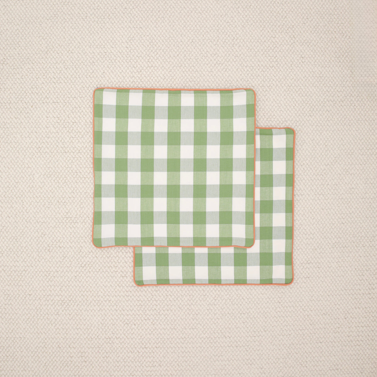 PAIR OF 20" CHARLESTON CHECK // CLOVER + PERSIMMON CORDING