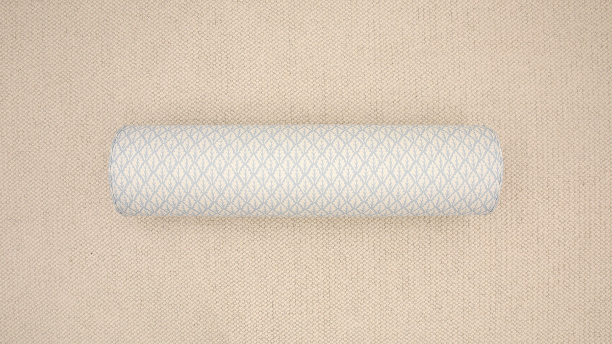 9" X 36" BOLSTER : VERBENA PRINT // POWDER BLUE [SPRING SALE]