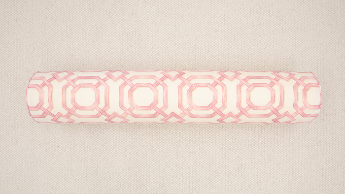 9" X 48" BOLSTER : LATTICE PRINT // ROSE PINK [SPRING SALE]