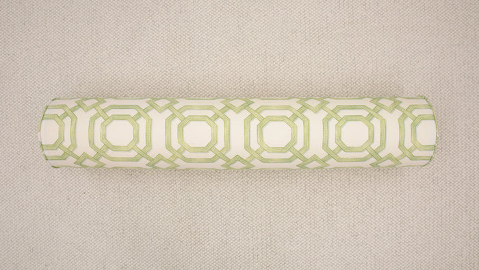 9" X 48" BOLSTER : LATTICE PRINT // CELADON [SPRING SALE]