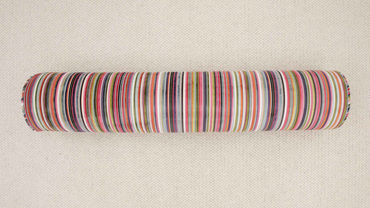 9" X 48" BOLSTER : SOHO CUT VELVET // MULTI [SPRING SALE]
