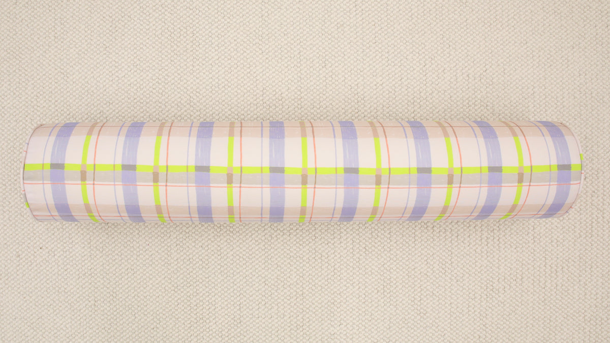 9" X 48" BOLSTER : PLAID // GRAPE | TEIL TEXTILES [SPRING SALE]