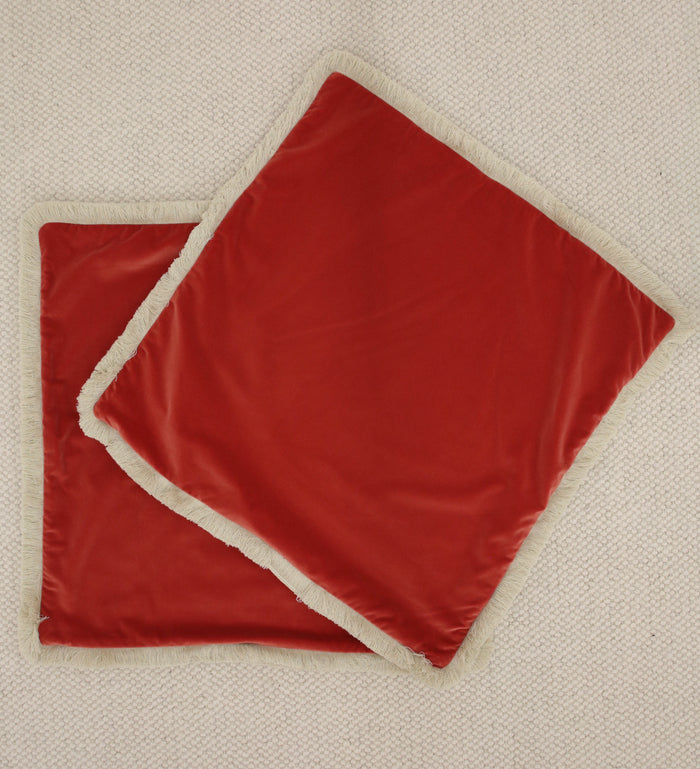 PAIR OF 26" X 26" SIGNATURE VELVET // RHUBARB | SUMMER SALE