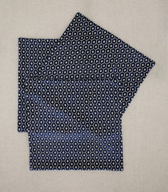 SET OF 3 26" X 26" PALOMA CUT VELVET // NAVY BLUE | SUMMER SALE