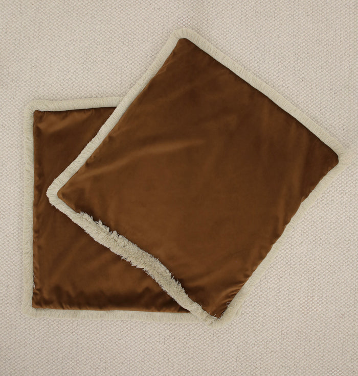 PAIR OF 26" X 26" SOCIETY VELVET // SABLE | SUMMER SALE