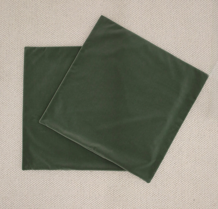 PAIR OF 26" X 26" MOHAIR VELVET // PATINA | SUMMER SALE