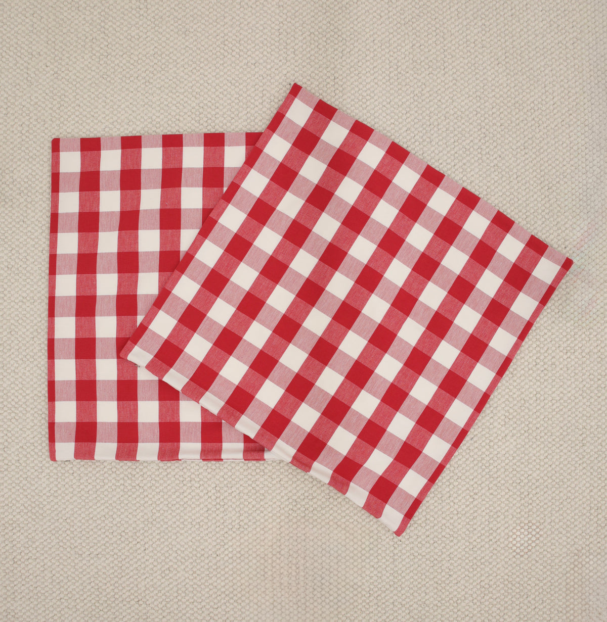 PAIR OF 26" X 26" CHARLESTON CHECK // APPLE RED | SUMMER SALE
