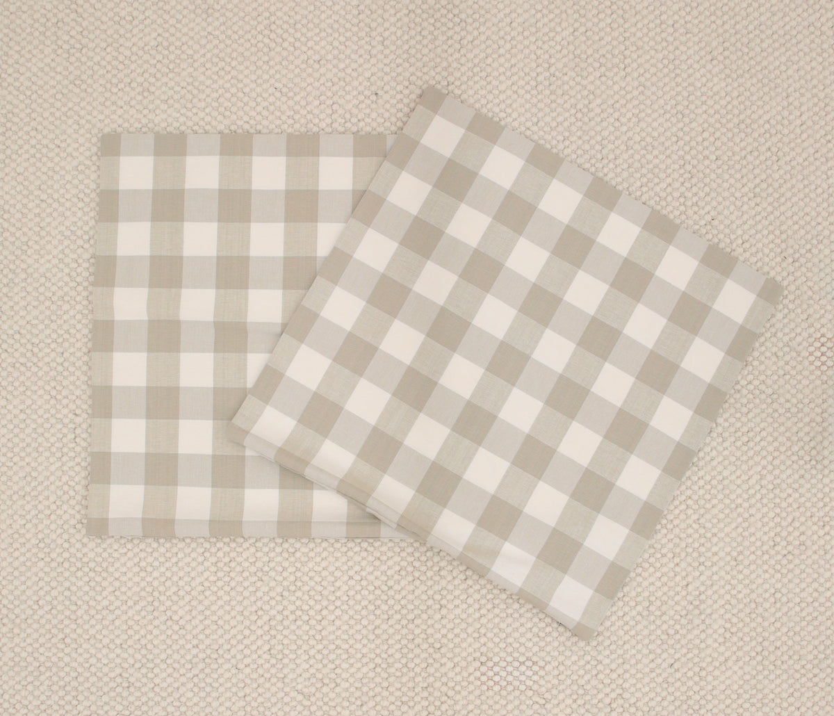 PAIR OF 20" X 20" CHARLESTON CHECK // STONE | SUMMER SALE