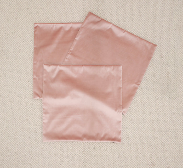 SET OF 3 20" X 20" FAUX SILK VELVET // PINK PEONY | SUMMER SALE