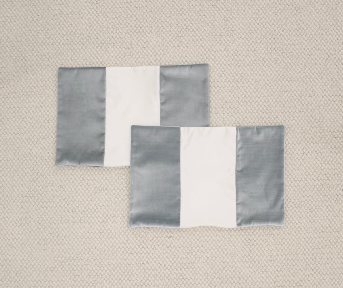 PAIR OF 12" X 18" PANEL : FAUX SILK VELVET // MINERAL + ALABASTER SILK [SUMMER SALE]