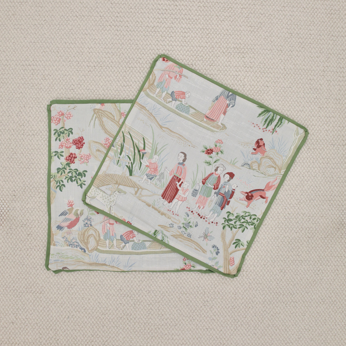 PAIR OF 22" YANGTZE RIVER // AQUA  + CLOVER REVERSE & BUTTERFLY FLANGE | SCHUMACHER