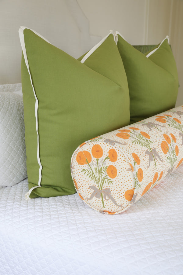 9" X 48" BOLSTER : MARY // CITRUS ORANGE | LULIE WALLACE [SPRING SALE]