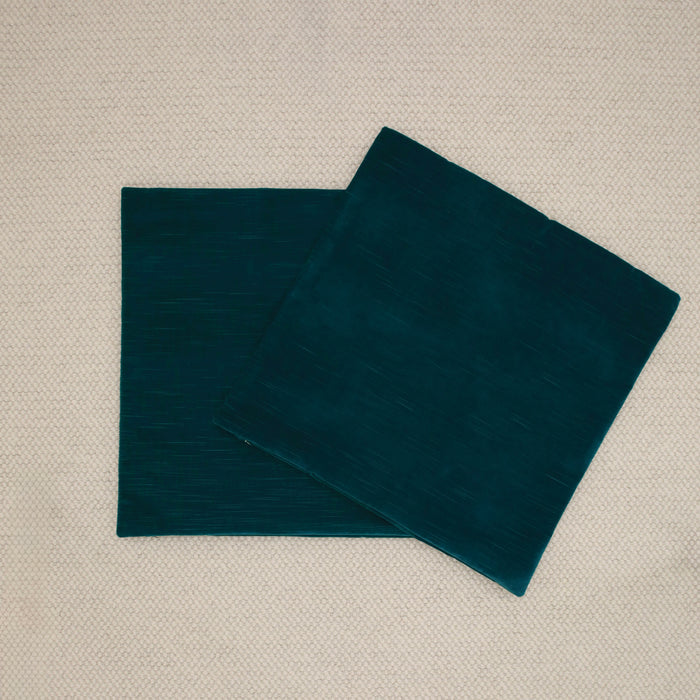 PAIR OF 24" STRIE VELVET // HARBOUR BLUE