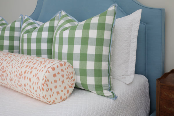 PAIR OF 26" CHARLESTON CHECK // CLOVER + POWDER BLUE CORDING