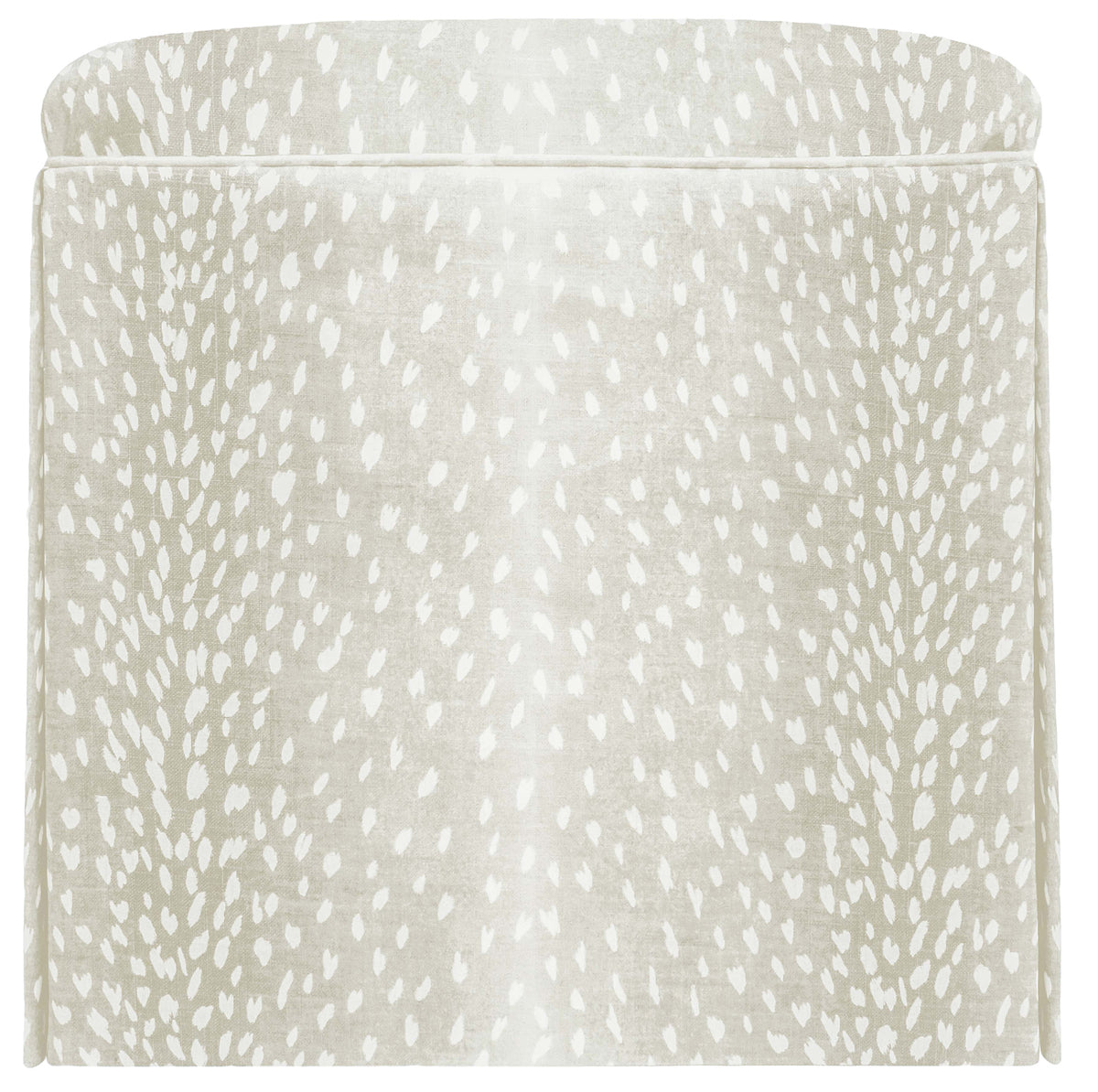 THE SKIRTED OTTOMAN :: ANTELOPE LINEN PRINT // CASHMERE