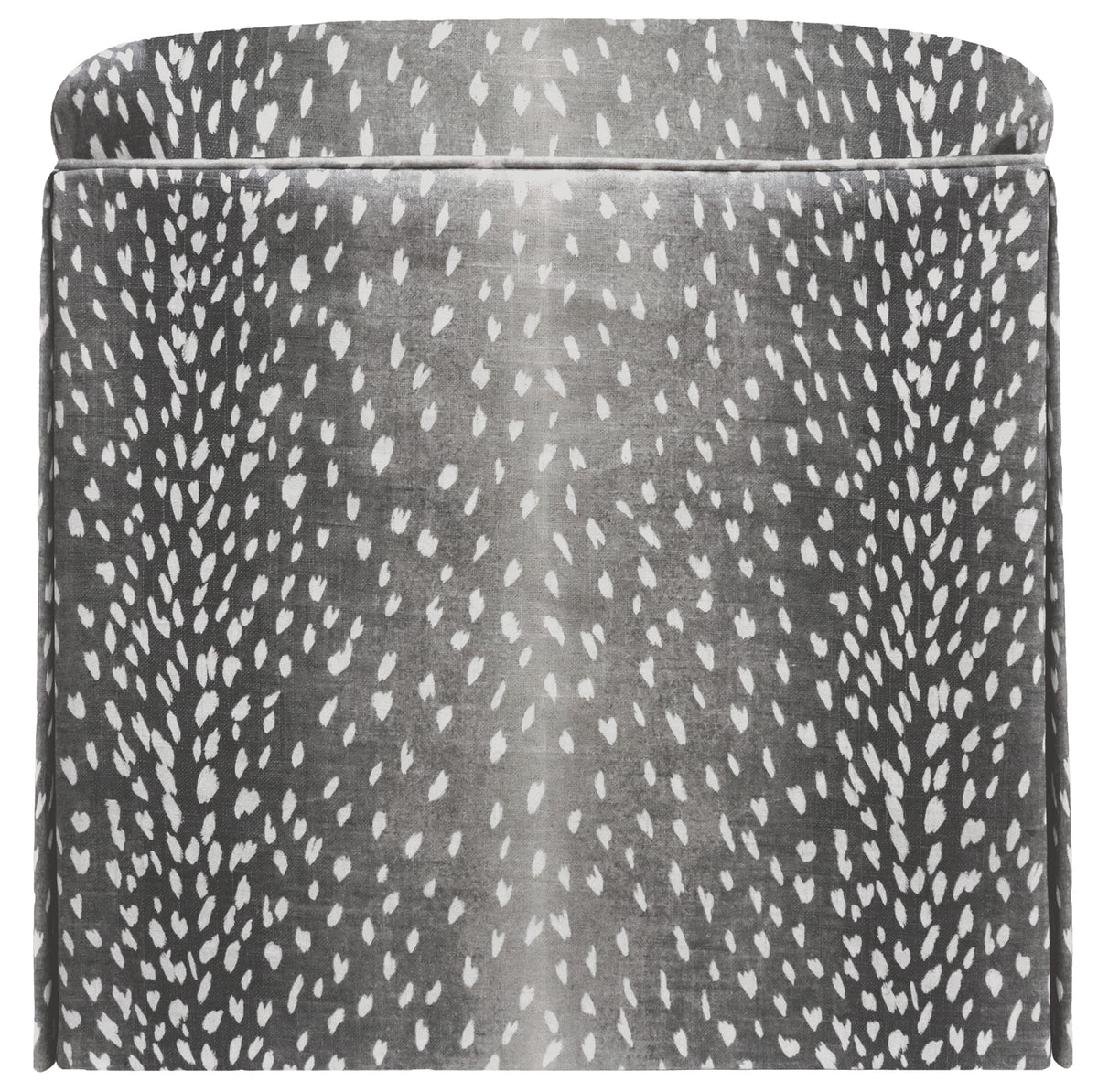 THE SKIRTED OTTOMAN :: ANTELOPE LINEN PRINT // CHARCOAL