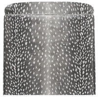 THE SKIRTED OTTOMAN :: ANTELOPE LINEN PRINT // CHARCOAL