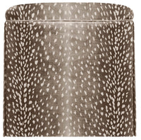 THE SKIRTED OTTOMAN :: ANTELOPE LINEN PRINT // MOCHA