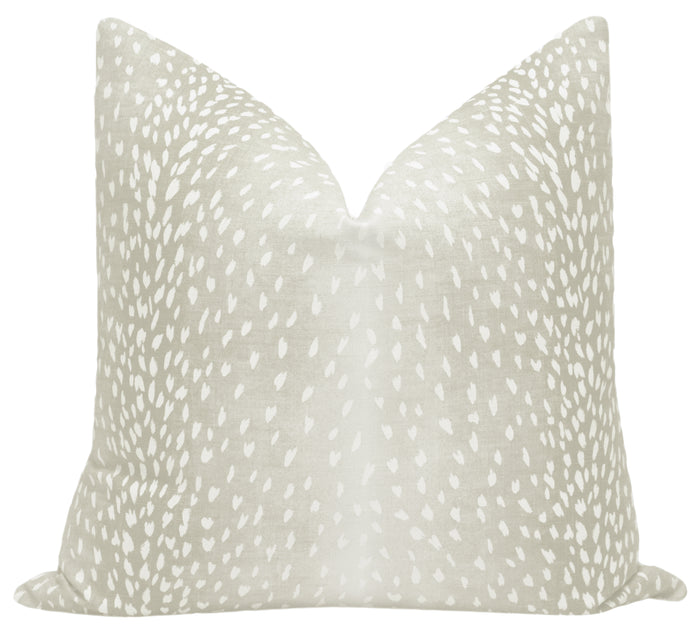 FINAL SALE : 18" X 18" ANTELOPE LINEN PRINT // CASHMERE PILLOW COVER