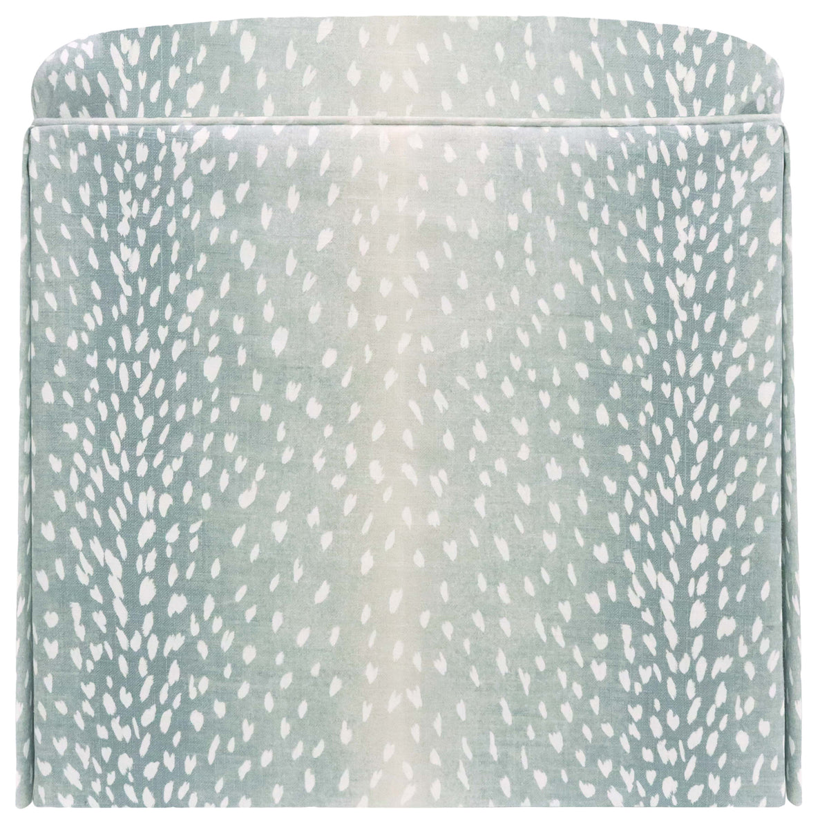 THE SKIRTED OTTOMAN :: ANTELOPE LINEN PRINT // SPA BLUE