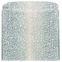 THE SKIRTED OTTOMAN :: ANTELOPE LINEN PRINT // SPA BLUE