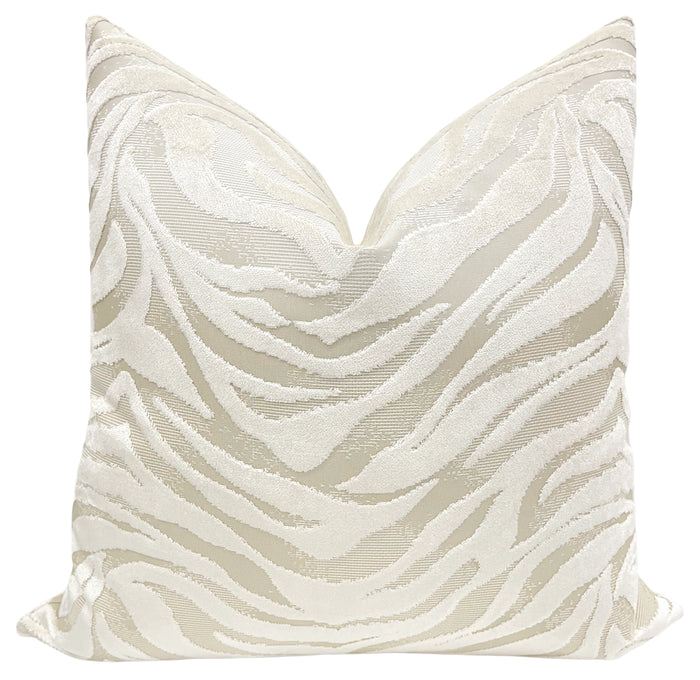 FINAL SALE : BENGAL CUT VELVET // ALABASTER PILLOW COVER