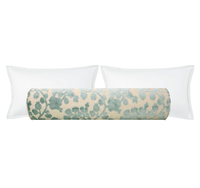 THE BOLSTER :: BLOSSOM CUT VELVET // SPA BLUE