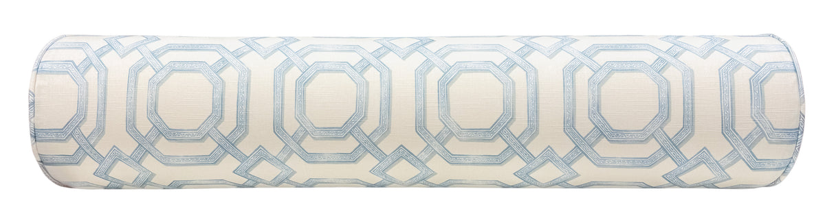 THE BOLSTER :: LATTICE PRINT // POWDER BLUE