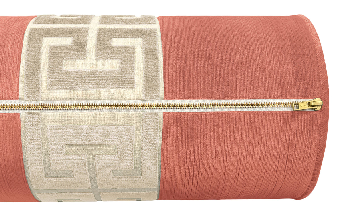 THE BOLSTER :: STRIE VELVET // BLUSH + GREEK TRIM