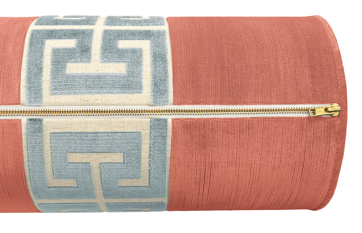 THE BOLSTER :: STRIE VELVET // BLUSH + GREEK TRIM