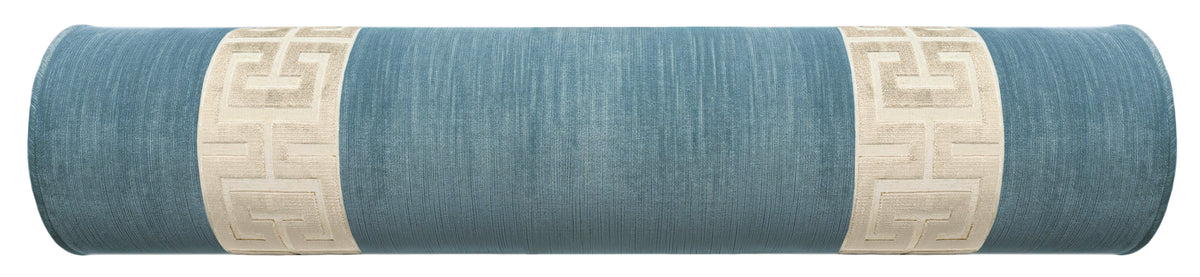 THE BOLSTER :: STRIE VELVET // CHAMBRAY + GREEK TRIM