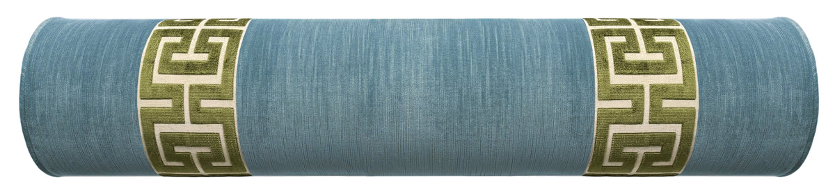 THE BOLSTER :: STRIE VELVET // CHAMBRAY + GREEK TRIM