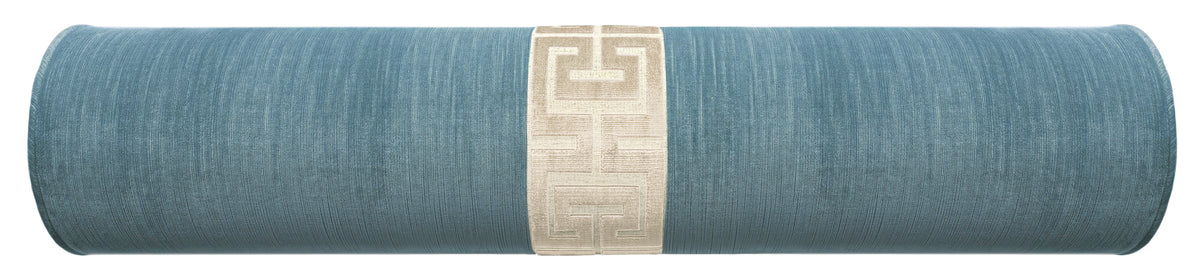 THE BOLSTER :: STRIE VELVET // CHAMBRAY + GREEK TRIM