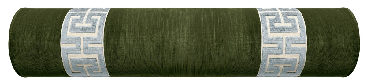 THE BOLSTER :: STRIE VELVET // OLIVE + GREEK TRIM