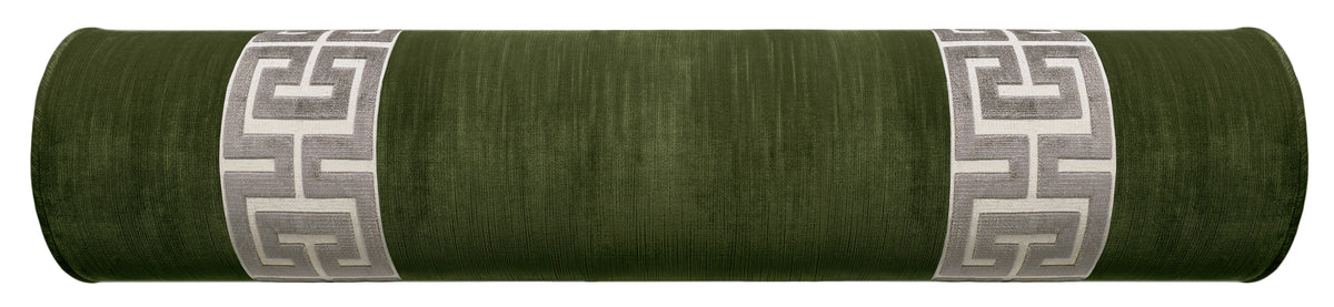 THE BOLSTER :: STRIE VELVET // OLIVE + GREEK TRIM