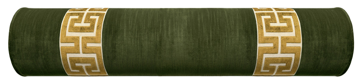 THE BOLSTER :: STRIE VELVET // OLIVE + GREEK TRIM