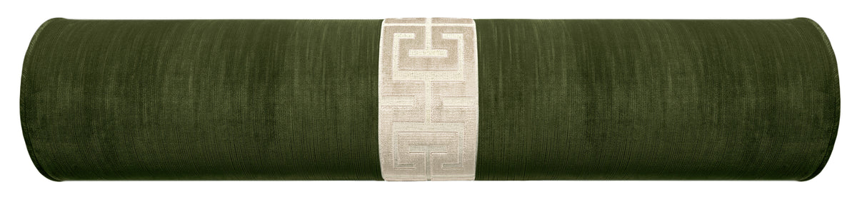 THE BOLSTER :: STRIE VELVET // OLIVE + GREEK TRIM