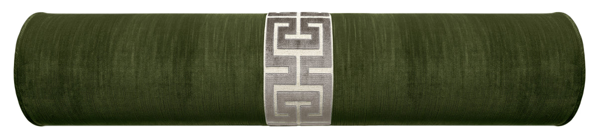 THE BOLSTER :: STRIE VELVET // OLIVE + GREEK TRIM