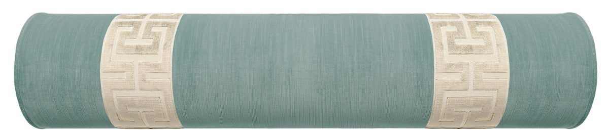 THE BOLSTER :: STRIE VELVET // SPA BLUE + GREEK TRIM