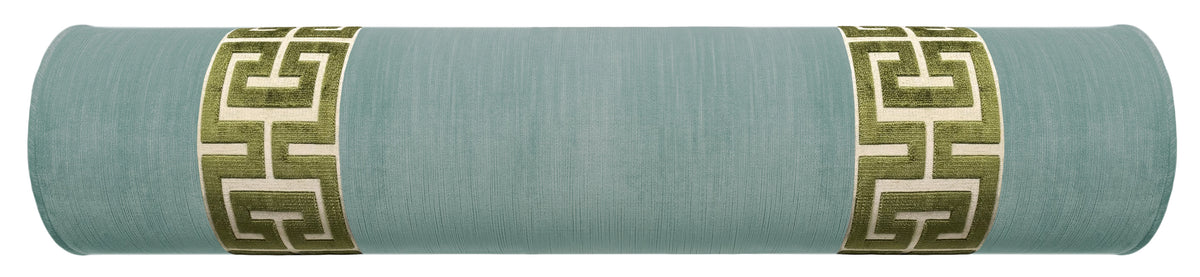 THE BOLSTER :: STRIE VELVET // SPA BLUE + GREEK TRIM