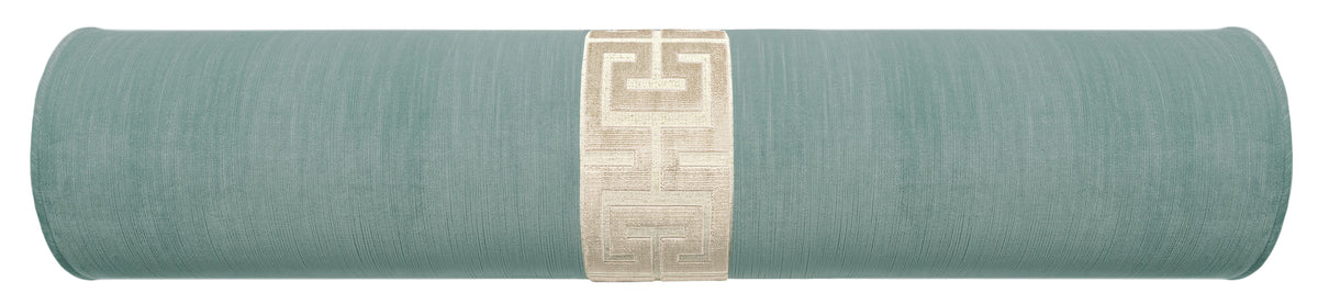 THE BOLSTER :: STRIE VELVET // SPA BLUE + GREEK TRIM