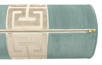 THE BOLSTER :: STRIE VELVET // SPA BLUE + GREEK TRIM